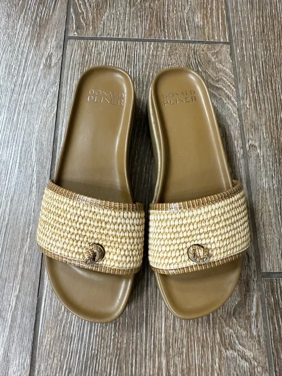 Donald J. Pliner Farrah Natural Woven Slide Sandals- 7.5 - Picture 2 of 9
